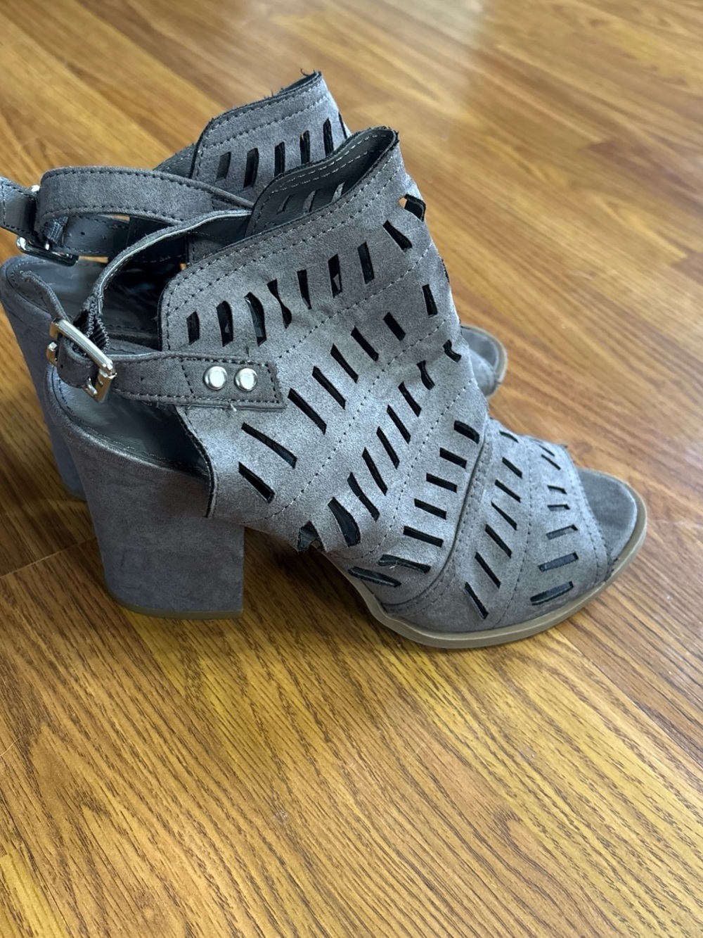 Women’s Grey Christian Soriano Block Heel Sandals